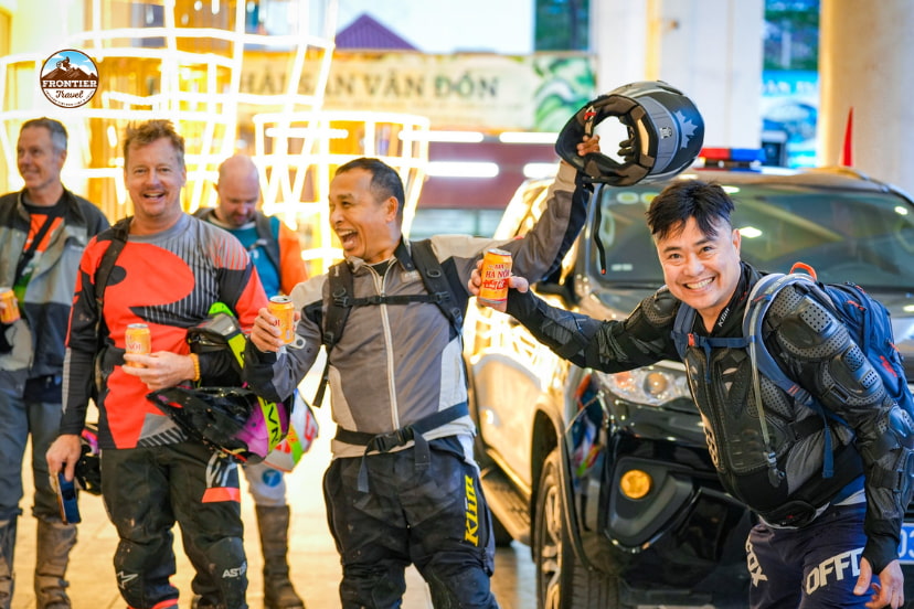 Enjoying alcoholic beverages only after parking the motorbike at the end of the ride